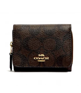 COACH 7331 SMALL TRIFOLD WALLET IN SIGNATURE CANVAS (IMAA8)