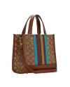 กระเป๋าสะพายข้าง COACH DEMPSEY TOTE 22 IN SIGNATURE JACQUARD WITH STRIPE AND COACH PATCH (IMT1O)