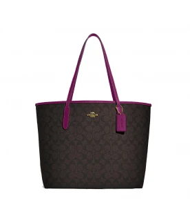 กระเป๋าสะพายไหล่ COACH 5696 CITY TOTE IN SIGNATURE CANVAS (IMV7U)