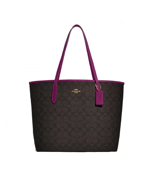 กระเป๋าสะพายไหล่ COACH 5696 CITY TOTE IN SIGNATURE CANVAS (IMV7U)
