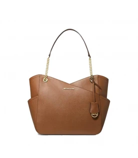 กระเป๋าสะพายไหล่ Michael Kors 35F1GTVT3L JET SET TRAVELCHAIN SHOULDER TOTE BAG  (LUGGAGE)