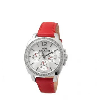 นาฬิกา COACH 14502171 WOMEN'S BOYFRIEND ROUND RED LEATHER STRAP WATCH