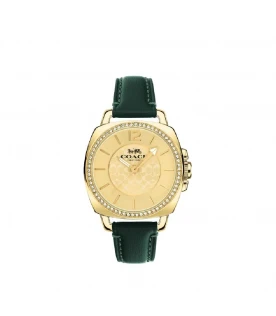 นาฬิกา COACH 14503982 BOYFRIEND GOLD TONE DIAL GREEN LEATHER STRAP WOMEN'S