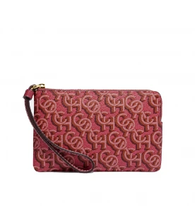 กระเป๋าคล้องมือ COACH CF548 CORNER ZIP WRISTLET WITH SIGNATURE MONOGRAM PRINT (IMROU)