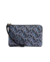 กระเป๋าคล้องมือ COACH CF548 CORNER ZIP WRISTLET WITH SIGNATURE MONOGRAM PRINT (IMNAV)