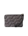 กระเป๋าคล้องมือ COACH CF548 CORNER ZIP WRISTLET WITH SIGNATURE MONOGRAM PRINT (IMBLK)