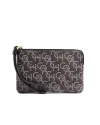 กระเป๋าคล้องมือ COACH CF548 CORNER ZIP WRISTLET WITH SIGNATURE MONOGRAM PRINT (IMBLK)