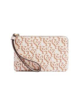 กระเป๋าคล้องมือ COACH CF548 CORNER ZIP WRISTLET WITH SIGNATURE MONOGRAM PRINT (IMCHK)