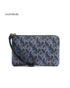 กระเป๋าคล้องมือ COACH CF548 CORNER ZIP WRISTLET WITH SIGNATURE MONOGRAM PRINT (IMNAV)