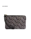 กระเป๋าคล้องมือ COACH CF548 CORNER ZIP WRISTLET WITH SIGNATURE MONOGRAM PRINT (IMBLK)