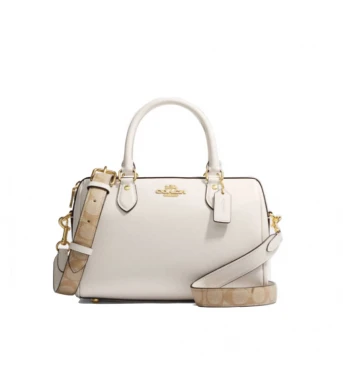 กระเป๋าสะพายข้าง COACH CH322 ROWAN SATCHEL WITH SIGNATURE CANVAS DETAIL (IMCHK)