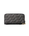 กระเป๋าคล้องมือ COACH CF521 LONG ZIP AROUND WALLET WITH SIGNATURE MONOGRAM PRINT (IMBLK)