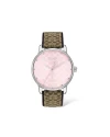 นาฬิกา COACH 14503873 GRAND WOMEN’S PINK DIAL BROWN LOGO STRAP WATCH