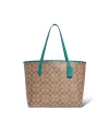 กระเป๋าสะพายไหล่ COACH 5696 CITY TOTE IN SIGNATURE CANVAS (SKHTE)