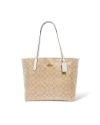 กระเป๋าสะพายไหล่ COACH 5696 CITY TOTE IN SIGNATURE CANVAS (IMDQC)