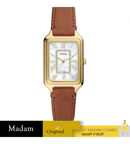 Fossil นาฬิกาข้อมือผู้หญิง รุ่น ES5307,สาย Leather, สีน้ำตาล 