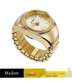 นาฬิกา Fossil Watch Ring Gold dial ES5246 for Women, Analog, Stainless Steel, Gold Strap  
