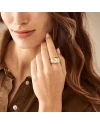 นาฬิกา Fossil Watch Ring Gold dial ES5246 for Women, Analog, Stainless Steel, Gold Strap  