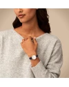 นาฬิกา Fossil Women's Analog Silver Dial Brown Leather Band Watch - ES5295  
