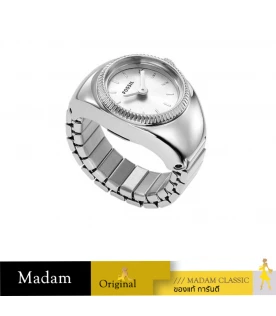 นาฬิกา Fossil Ring Watch Analog White Dial Silver Band Women's Stainless Steel Watch-ES5245  
