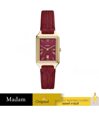 นาฬิกาข้อมือผู้หญิง Fossil  รุ่น ES5383 ,สายหนัง สีเเดง ,23 MM.