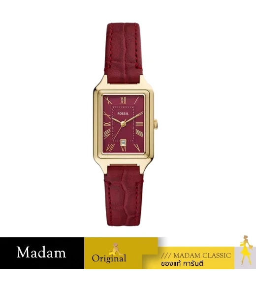 นาฬิกาข้อมือผู้หญิง Fossil  รุ่น ES5383 ,สายหนัง สีเเดง ,23 MM.