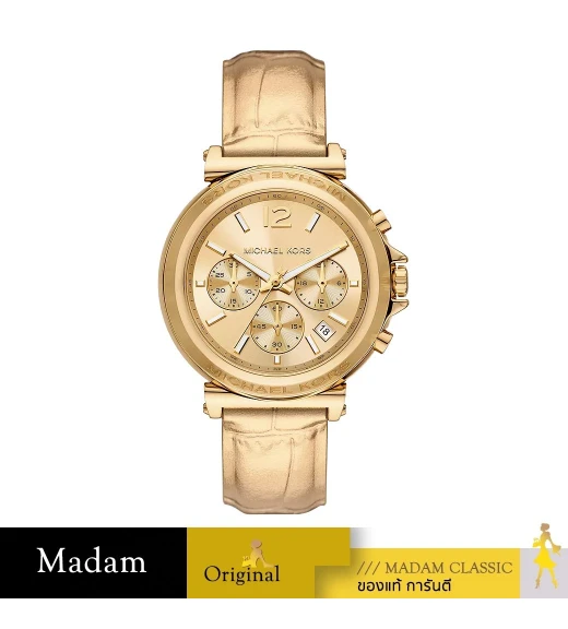 นาฬิกา Michael Kors Women's watch, model MK7508, leather strap, gold color