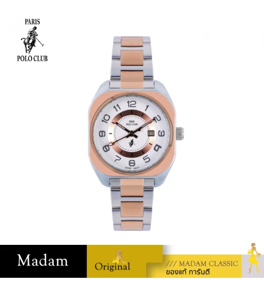 นาฬิกา PARIS POLO CLUB LE BRETON MODERN SILVER ROSEGOLD / WHITE
