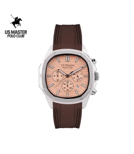 นาฬิกา US Master Polo Club TIMES SQUARE CHRONOGRAPH  BROWN / LIGHT ORANGE	