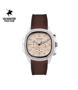 นาฬิกา US Master Polo Club TIMES SQUARE CHRONOGRAPH  BROWN / ROSEGOLD	