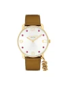 นาฬิกา COACH 14504449 Ladies Elliot Women's Watch Leather Gold / White