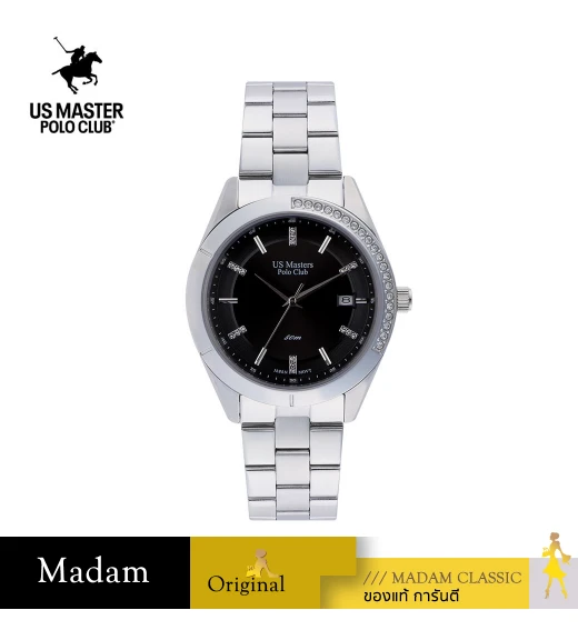 นาฬิกา US Master Polo Club USM-DD26-BK NEW YORK LADY CRESCENT DIAMOND BLACK	