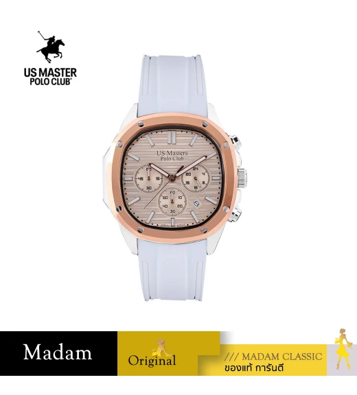 นาฬิกา US Master Polo Club USM-DC08-WE-RG TIMES SQUARE CHRONOGRAPH WHITE / ROSEGOLD	