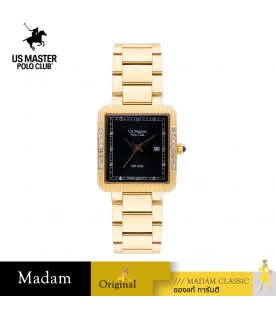 นาฬิกา US Master Polo Club USM-DE26-GD-BK FIRST LADY DIAMOND SQUARE DATE GOLD / BLACK	