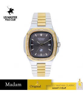 นาฬิกา US Master Polo Club USM-DF04-SGD-GY TIMES SQUARE DIAMOND DATE SILVER GOLD / GREY	