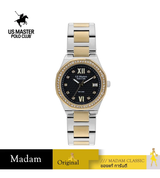 นาฬิกา US Master Polo Club USM-DE25-SGD-BK DETROIT GRAND DIAMOND DATE SILVER GOLD / BLACK	