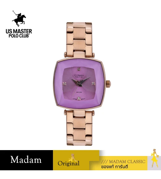 นาฬิกา US Master Polo Club USM-DE22-RG-SVT FIRST LADY CRYSTALLINE DATE ROSEGOLD / SHINY VIOLET	