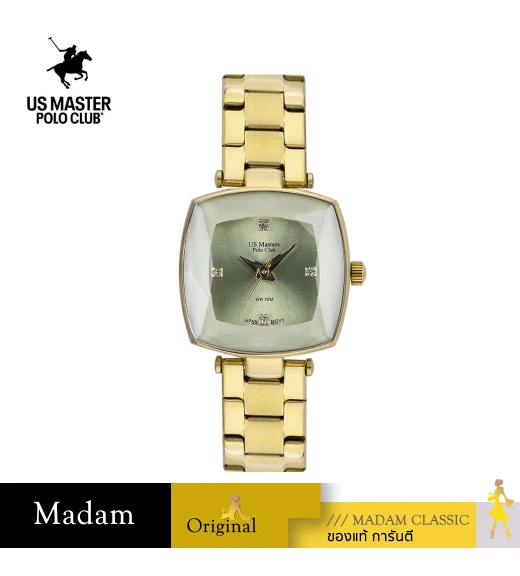 นาฬิกา US Master Polo Club USM-DE22-GD-IGN FIRST LADY CRYSTALLINE DATE GOLD / IRIS GREEN	