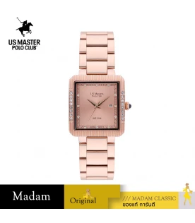 นาฬิกา US Master Polo Club USM-DE26-RG FIRST LADY DIAMOND SQUARE DATE ROSEGOLD	