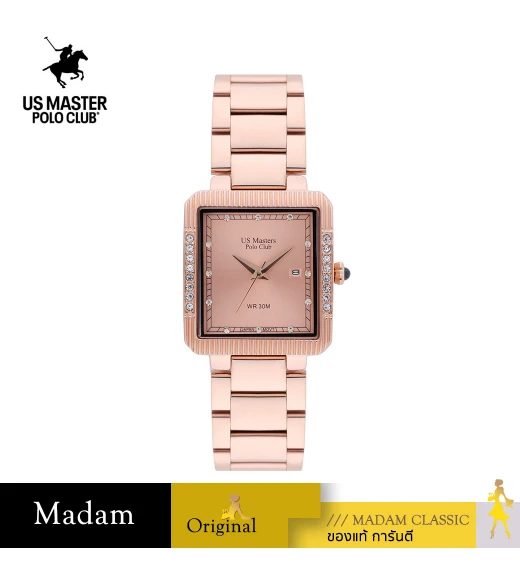 นาฬิกา US Master Polo Club USM-DE26-RG FIRST LADY DIAMOND SQUARE DATE ROSEGOLD	