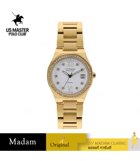 นาฬิกา US Master Polo Club USM-DE25-GD-WE DETROIT GRAND DIAMOND DATE GOLD / WHITE	