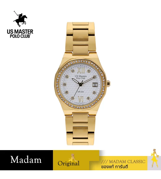 นาฬิกา US Master Polo Club USM-DE25-GD-WE DETROIT GRAND DIAMOND DATE GOLD / WHITE	