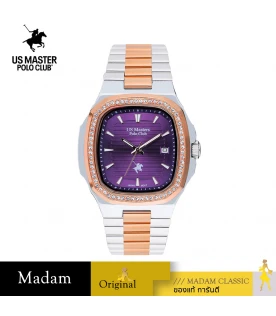 นาฬิกา US Master Polo Club USM-DF04-SRG-VLT TIMES SQUARE DIAMOND DATE SILVER ROSEGOLD / VIOLET	