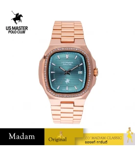 นาฬิกา US Master Polo Club USM-DF04-RG-CY TIMES SQUARE DIAMOND DATE ROSEGOLD / CYAN	