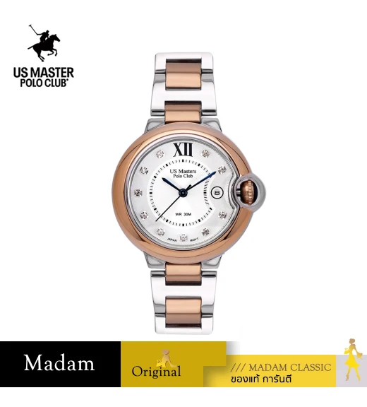 นาฬิกา US Master Polo Club USM-DH04-SRG-WE HARMONY CLASSIC DATE SILVER ROSEGOLD / WHITE	