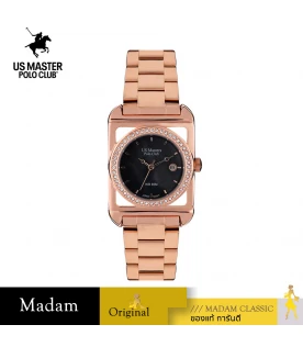 นาฬิกา US Master Polo Club USM-DF09-RG-BK FIRST LADY ROYALE SQUARE DATE ROSEGOLD / BLACK	