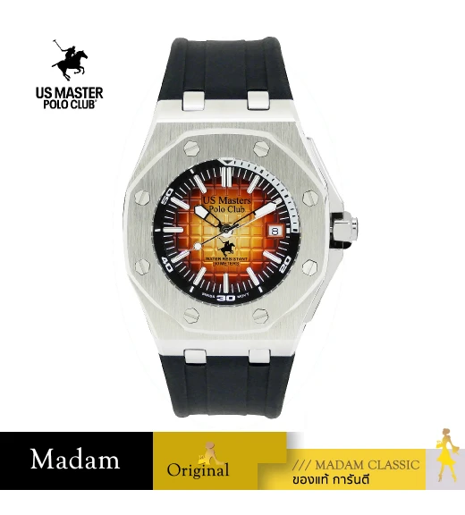 นาฬิกา US Master Polo Club USM-230808-BK-OR SIGNATURE OCTAGON ROYAL  ORANGE	