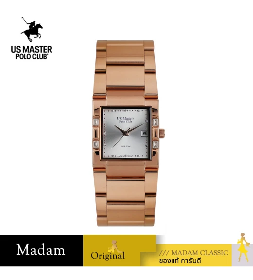 นาฬิกา US Master Polo Club USM-DH09-RG-WE FIRST LADY RECTANGLE CLASSIC DATE ROSEGOLD / WHITE	