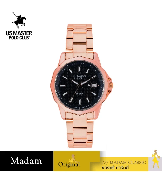 นาฬิกา US Master Polo Club USM-DF10-RG-BK BOSTON CLASSIC 30MM ROSEGOLD / BLACK	