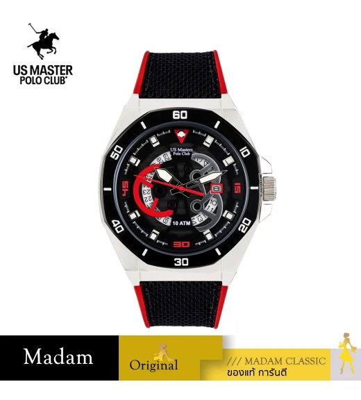 นาฬิกา US Master Polo Club USM-DK08-BK-RD OCTAGON CHRONOS DATE BLACK / RED	